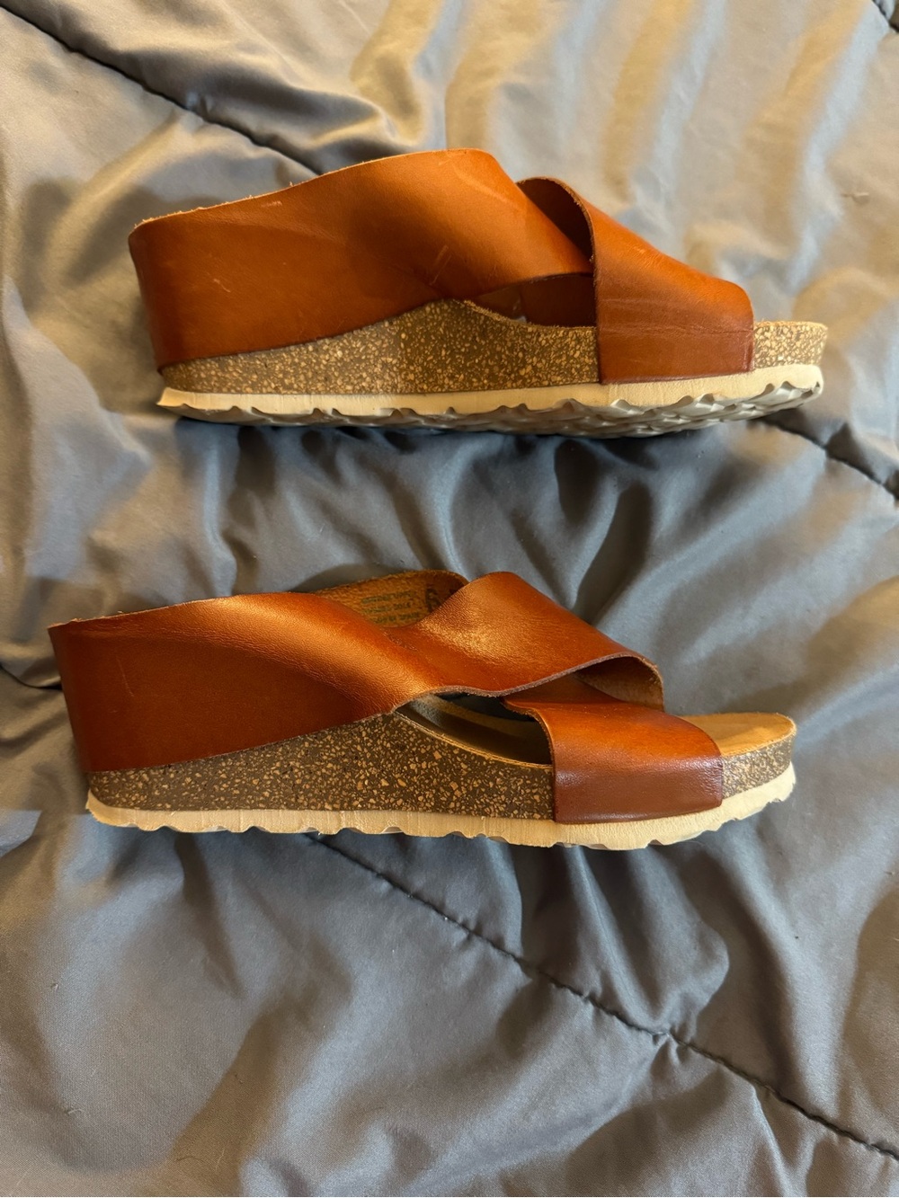 Yokono Leather Crossband Slide Sandals in Cognac - Picture 5 of 9